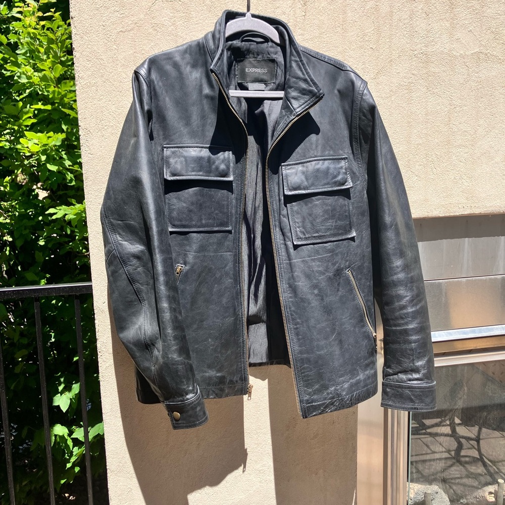 Express Black Military Field Jacket